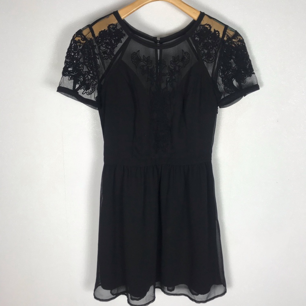 Kimichi Blue Black Mini Sheer Dress 4
